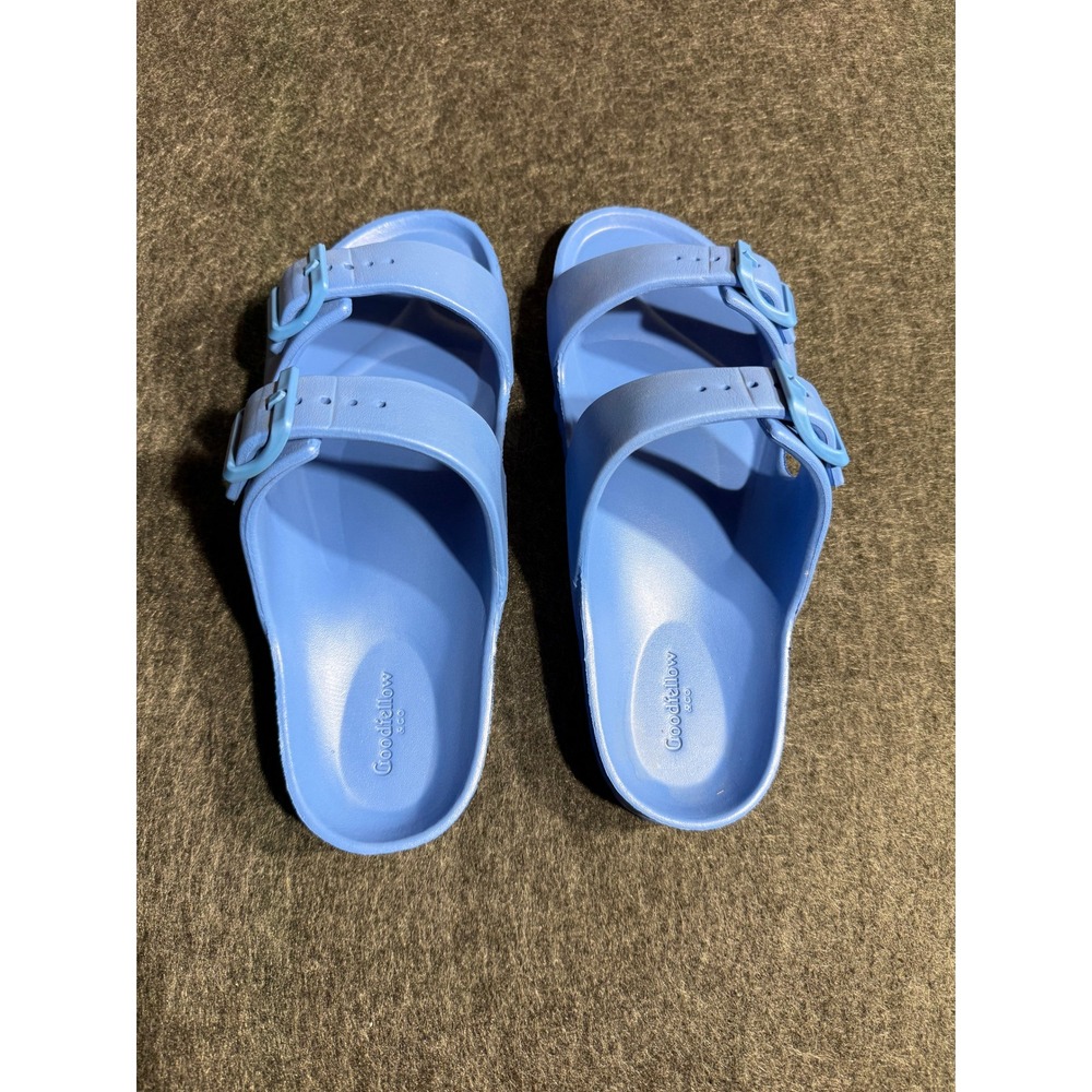 Goodfellow & Co Mens Blue Double Buckle Slide Sandals Size 12